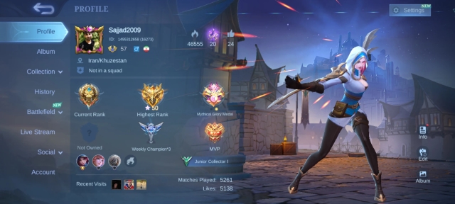 اکانت فروشی مبایل لجند mobile legend