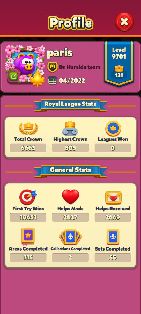 اکانت رویال مچ لول ۹۷۰۰