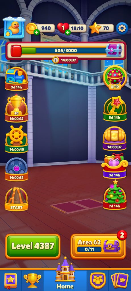 اکانت بازی رویال مچ royal match مرحله 4387