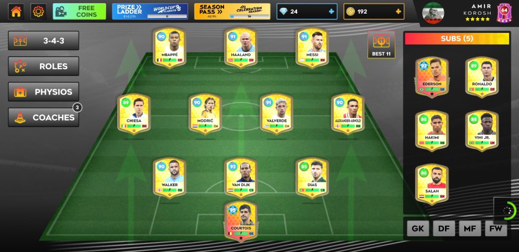 اکانت دریم لیگ گاد عالیی