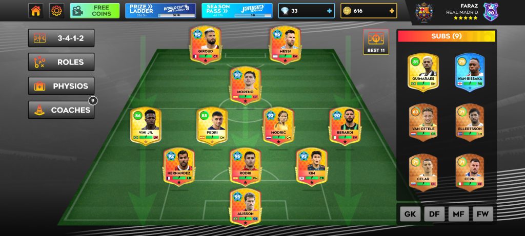 اکانت دریم لیگ ناب ۹ تا مکس