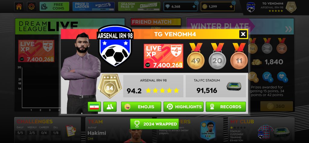 اکانت دریم لیگ DLS 2025 تاپ مکس لجندز