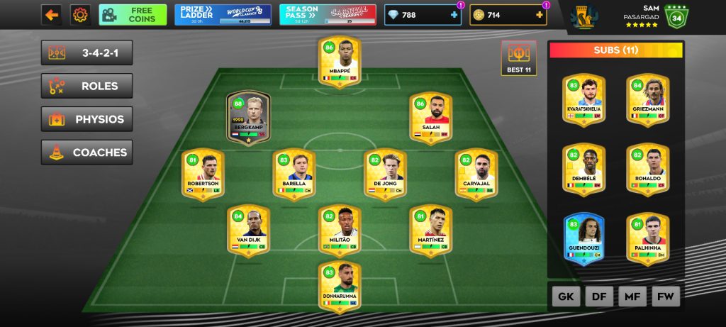 اکانت درم لیگ ساکر لول 85