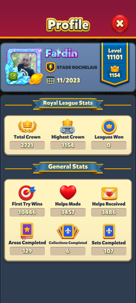 اکانت رویال مچ بروزترین لول 11/101