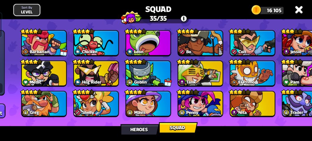 اکانت اسکواد باسترز لول 50