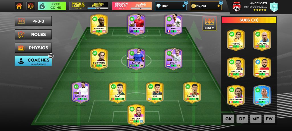 اکانت دریم لیگ و ببر خفن و مهاجمان سایه و قدرتی لول 78