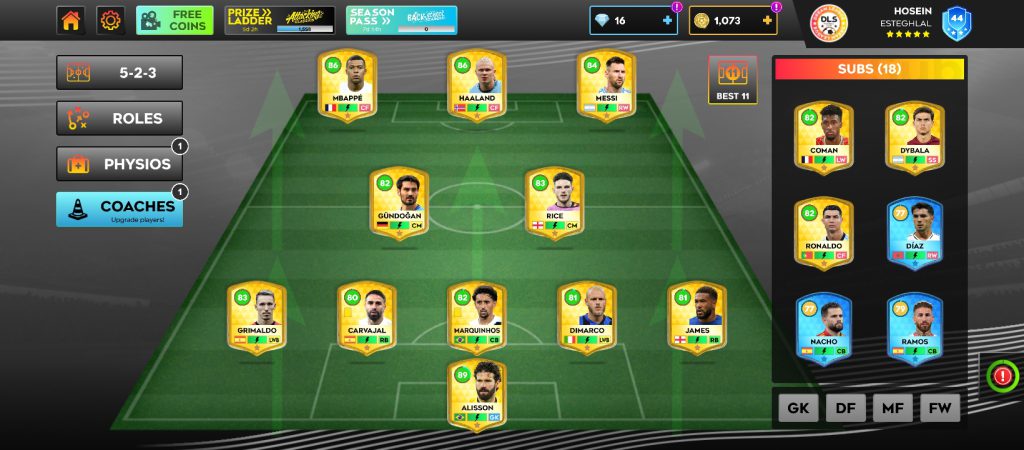 اکانت دریم لیگ ۲۵