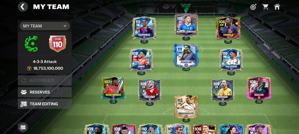 اکانت فیفا موبایل اورال 110