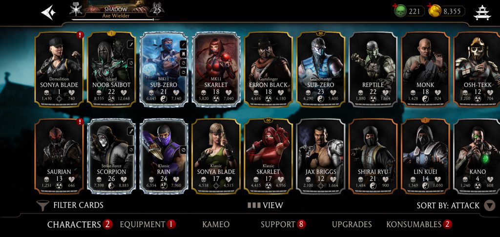 اکانت مورتال کامبت موبایل