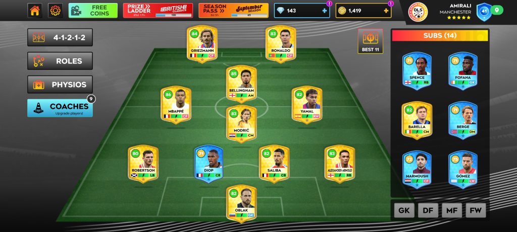 اکانت دریم لیگ 2025مفت