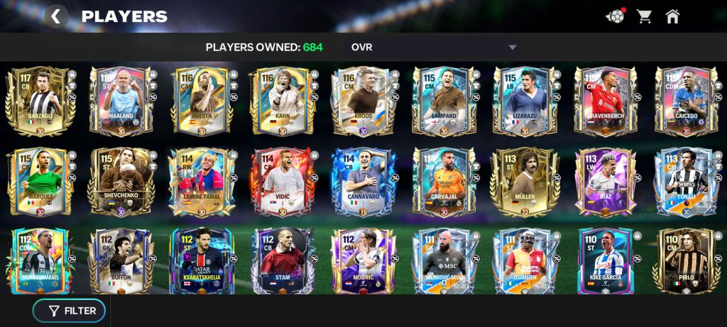 اکانت فیفا موبایل گاد و سیف اورال ۱۱۷