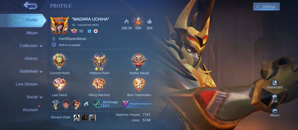 اکانت موبایل لجندز