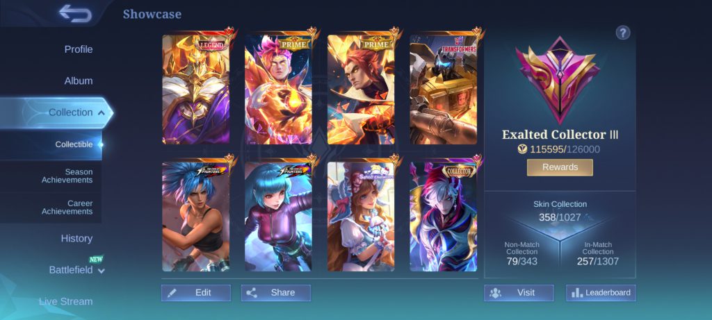 اکانت قدیمی با تمامی هیرو های آزاد شده و ۳۵۸ اسکین