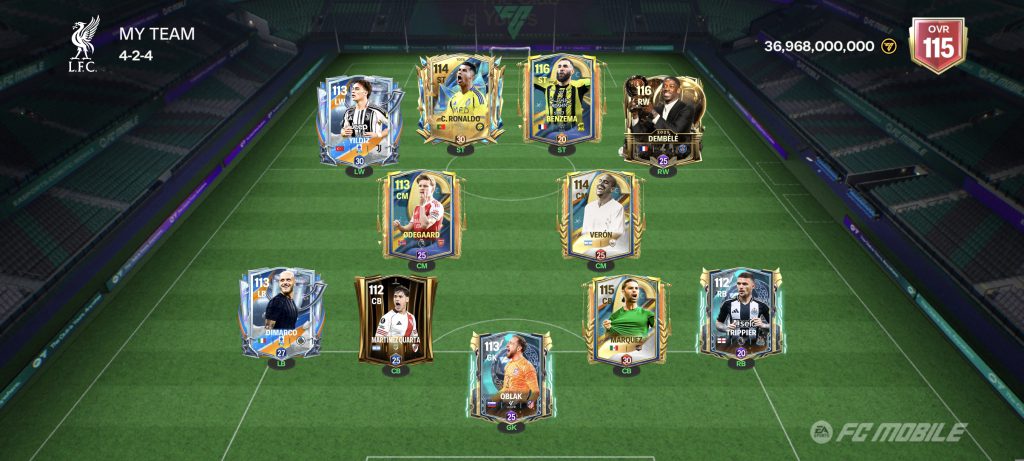 اکانت فیفا موبایل لول115