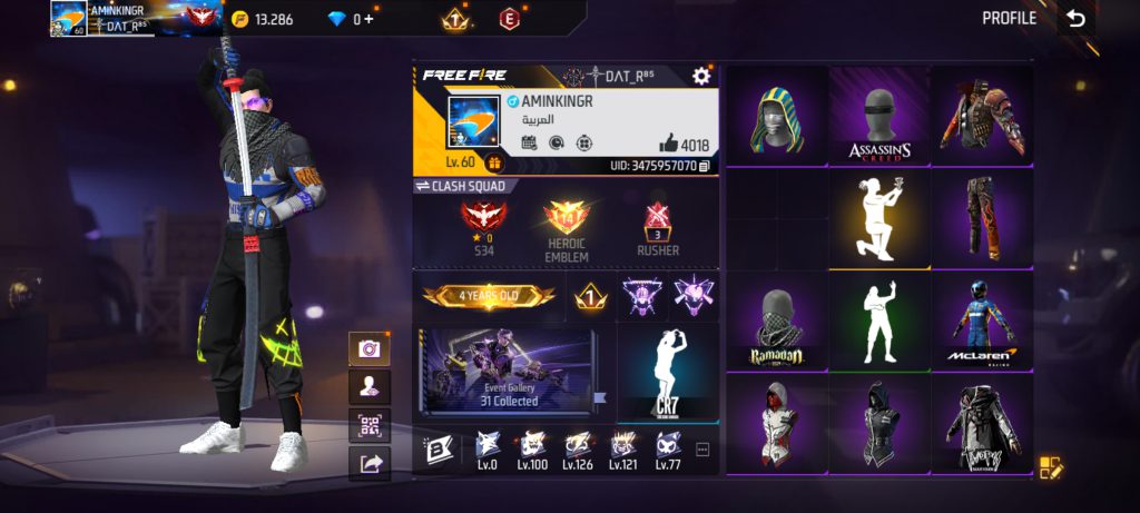 اکانت فری فایر